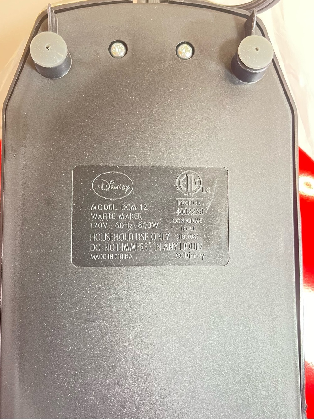 Disney Mickey Mouse 7.5 Inch Single Waffle Maker NIB Kitchen DCM12 Nonstick - Picture 10 of 10
